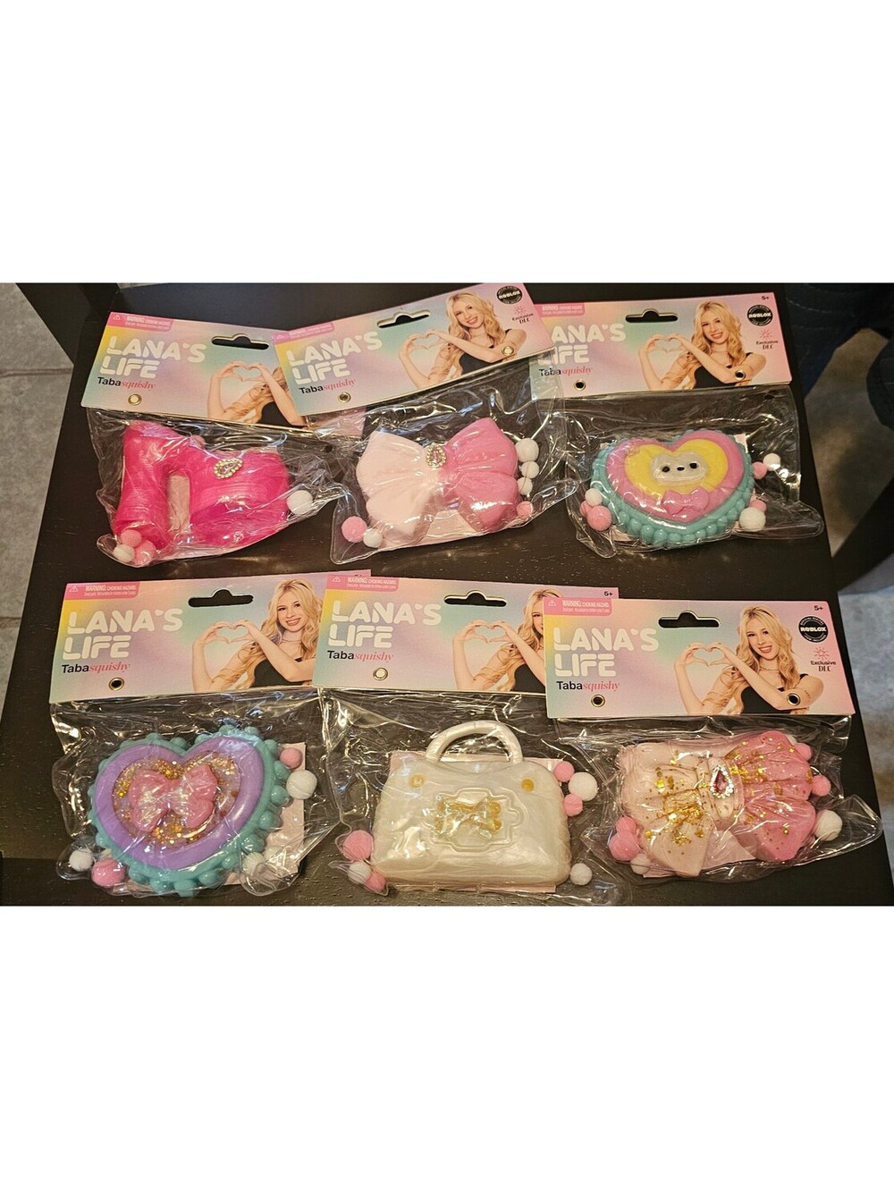Lanas life squishies high heel bow heart purse new lot of 6